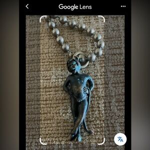 Vintage Gabriella Kiss Oxidized Sterling Silver Devil Pendant